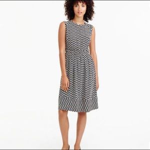 J. Crew 100% Silk Black and Cream Keyhole Neckline Dress - Size 10